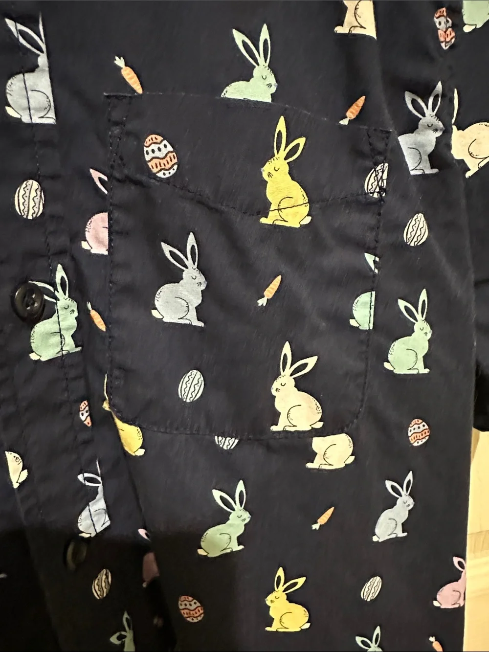 The Children's Place Navy Short-Sleeve Bunny Print Button-Down Shirt